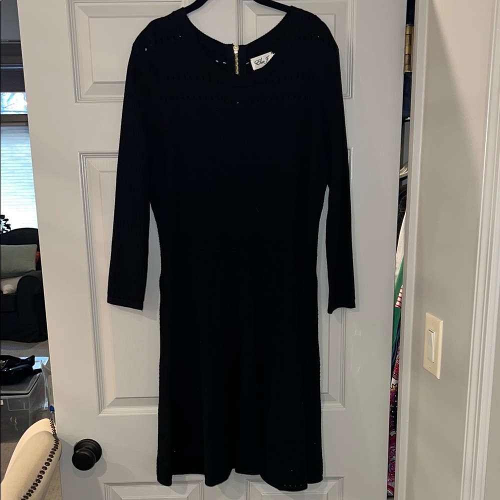Eliza J Black Long Sleeve Sweater Dress